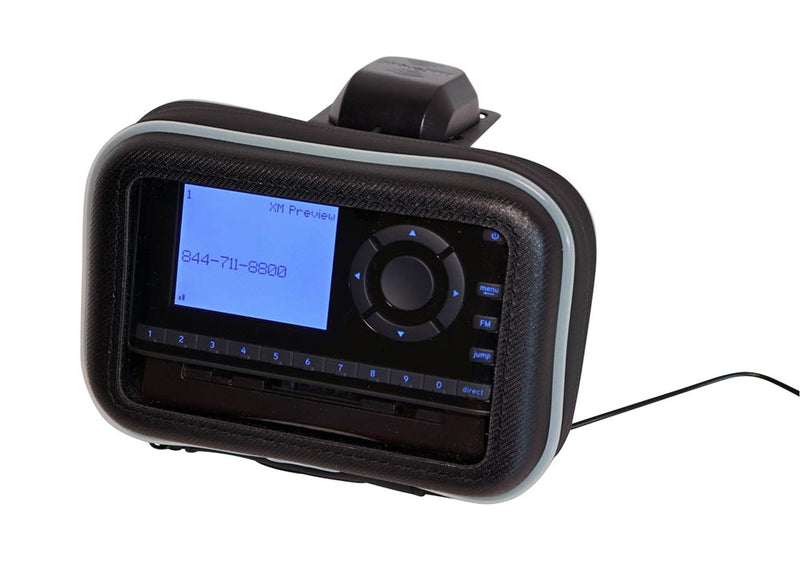 SiriusXM receiver shown with the case closed